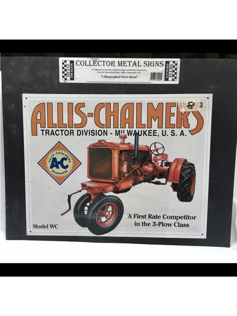 Allis Chalmers Tractor - Model U Lithographed Steel Sign